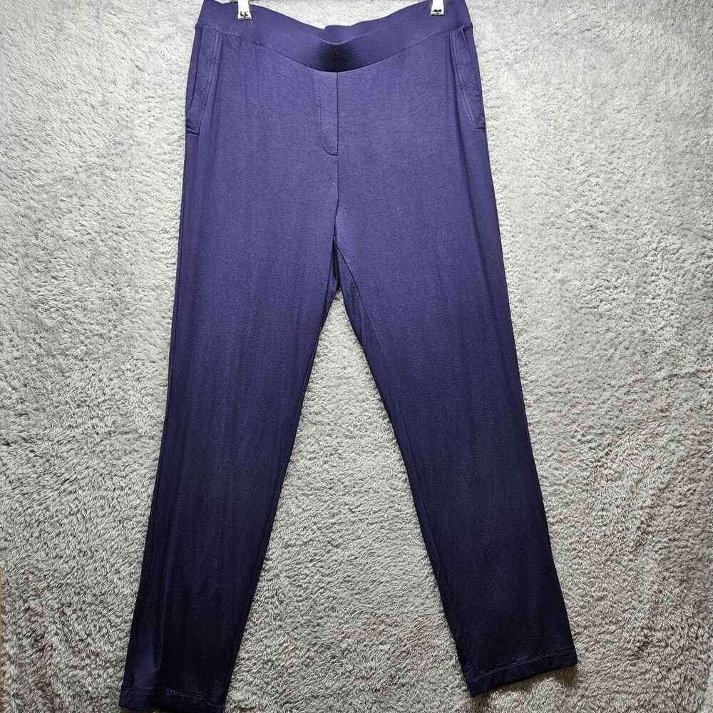 Pure J Jill Eco Terry Blue Pull On Pants Size Large Stretch Comfort Casual